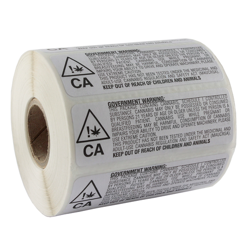 California Government Warning label - 1,000 Count